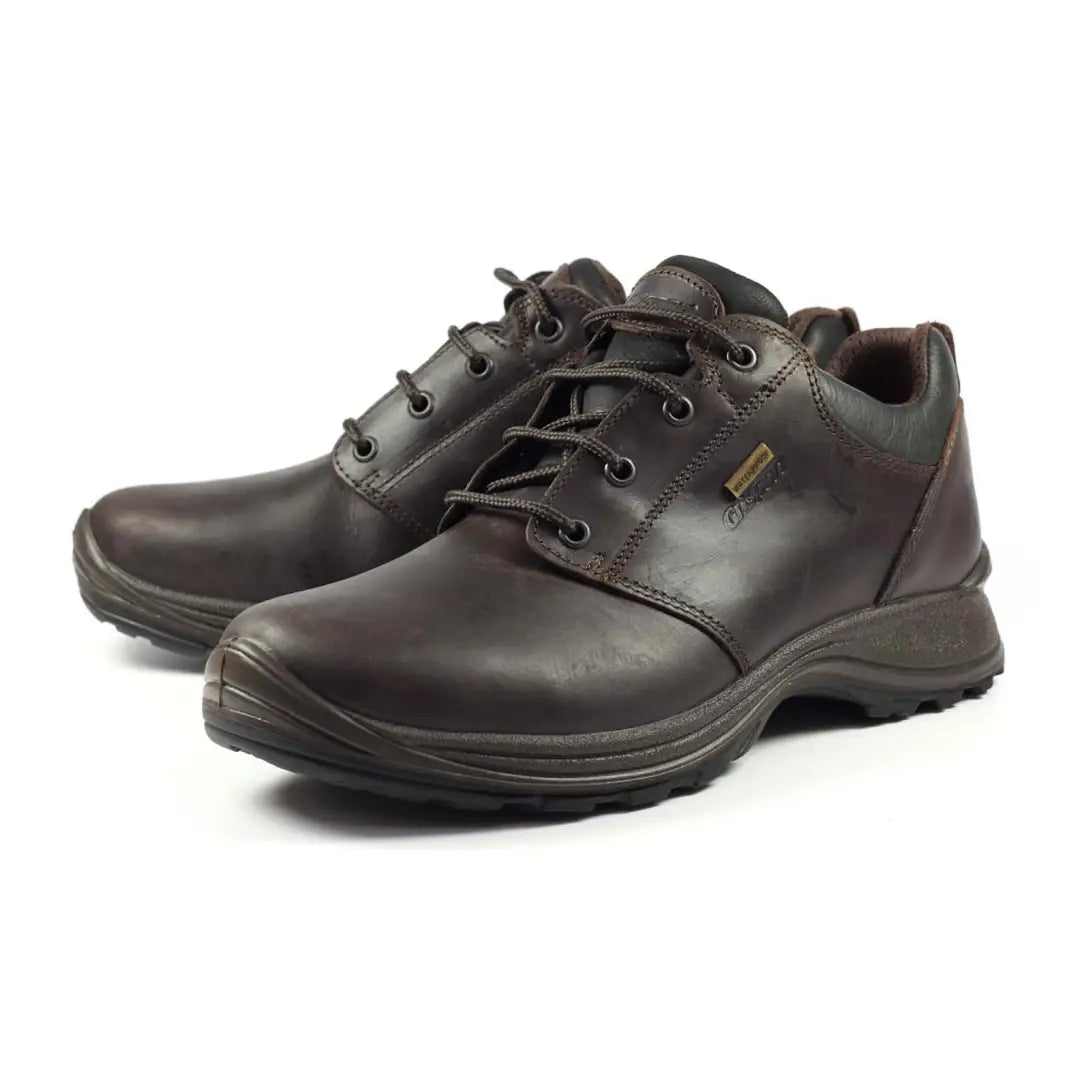 Dark brown leather Grisport Exmoor Trekking shoes with thick soles ready for adventure