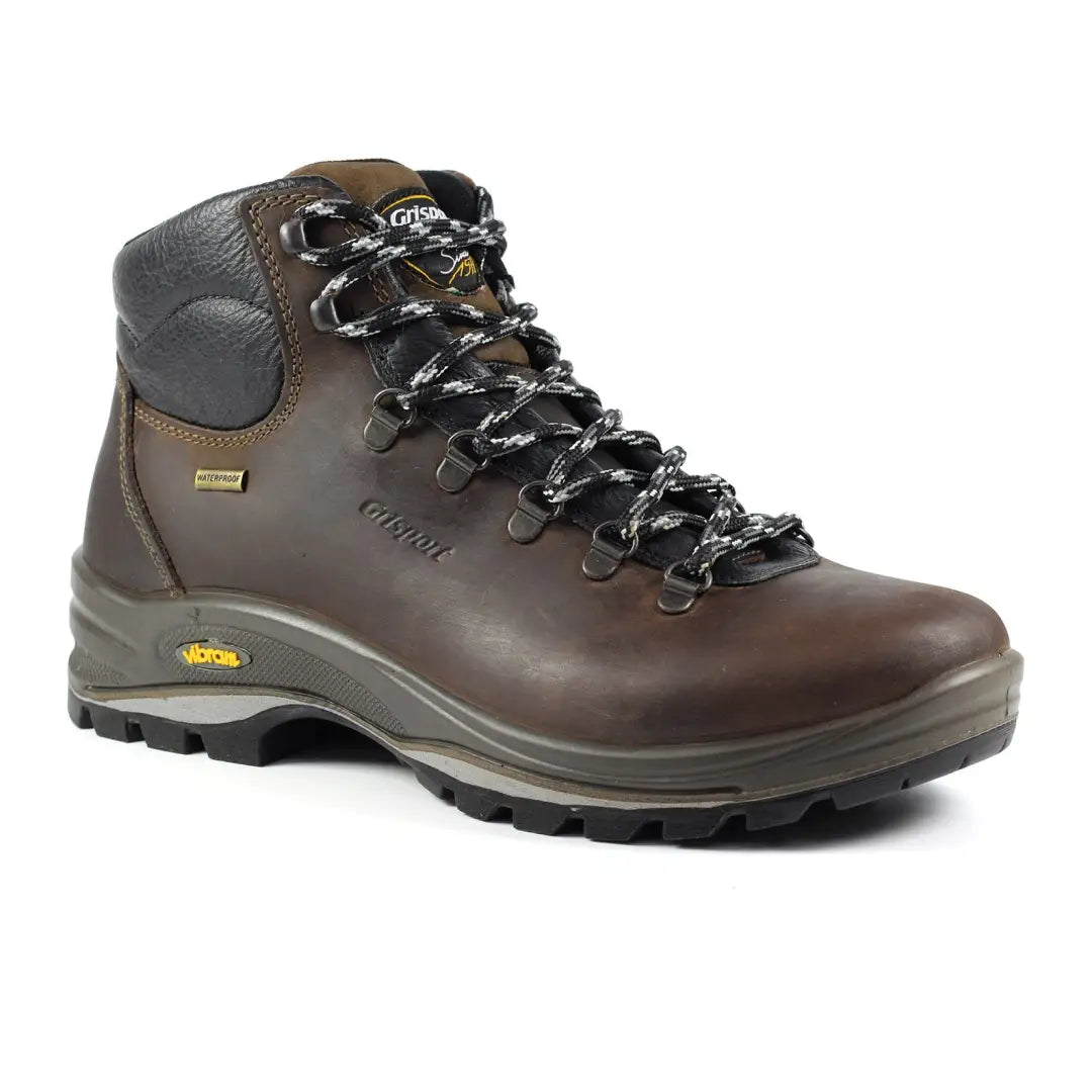 Brown leather Grisport Fuse Lowland trekking boots with black laces, perfect low cut walking boots