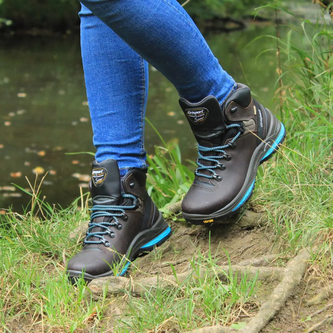 Grisport Lady Glide Hiking Boots with blue laces, perfect for comfortable women’s walking