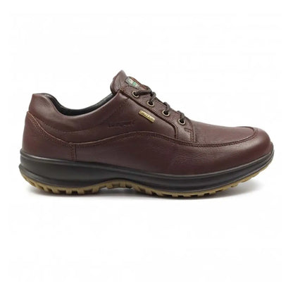 Brown leather Grisport Livingston Active Shoe with thick rubber sole and lace-up design