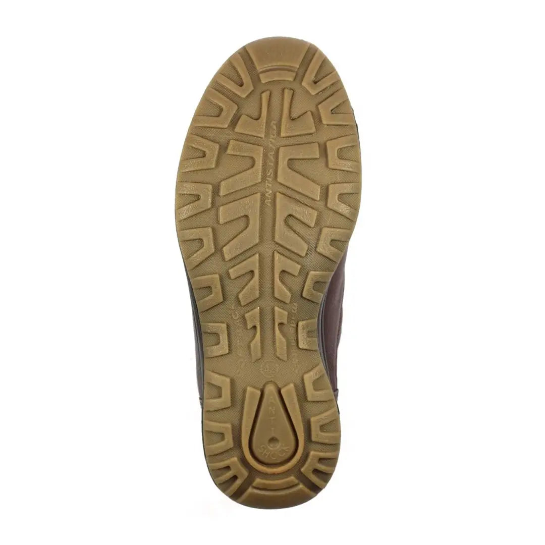 Shoe sole of Grisport Livingston Active Shoe with rugged tan tread pattern