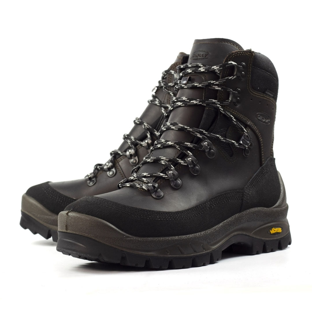 Black leather hiking boots from Grisport, perfect for country clothing and outdoor adventures