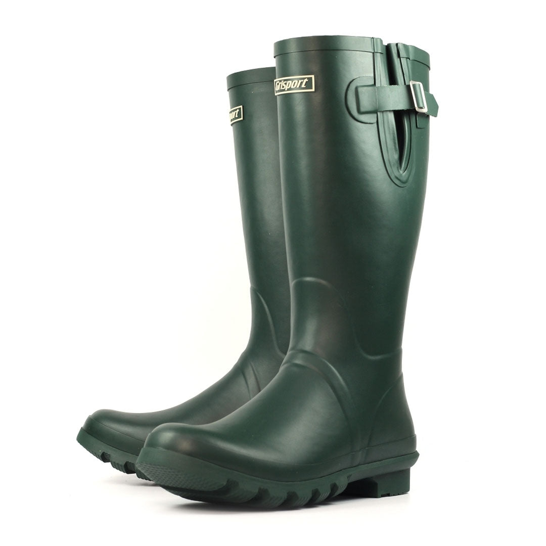 Green rubber rain boots from the Grisport Petersfield II Boot collection