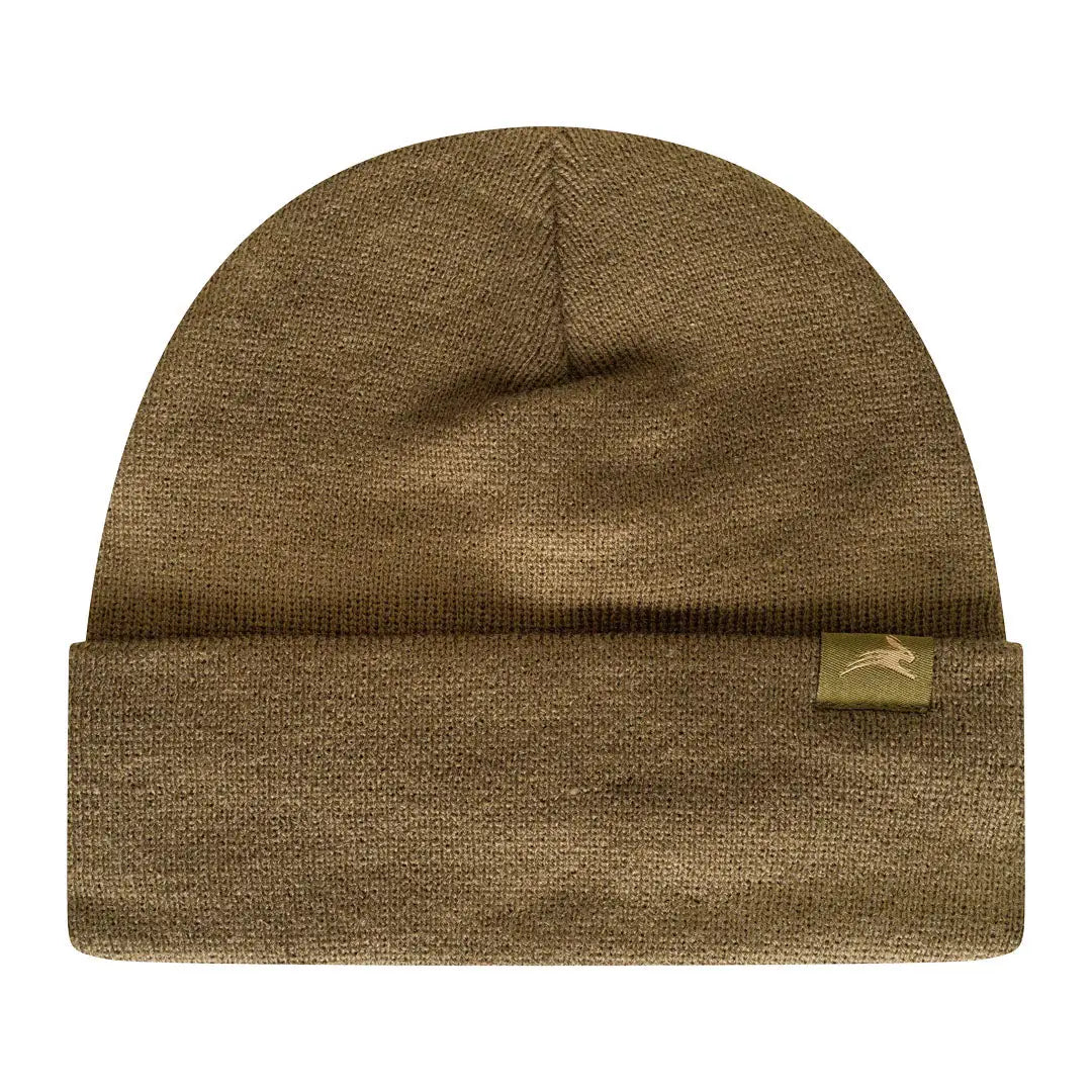 Brown Harehill Beanie with folded brim keeps outdoor enthusiasts stylish and warm