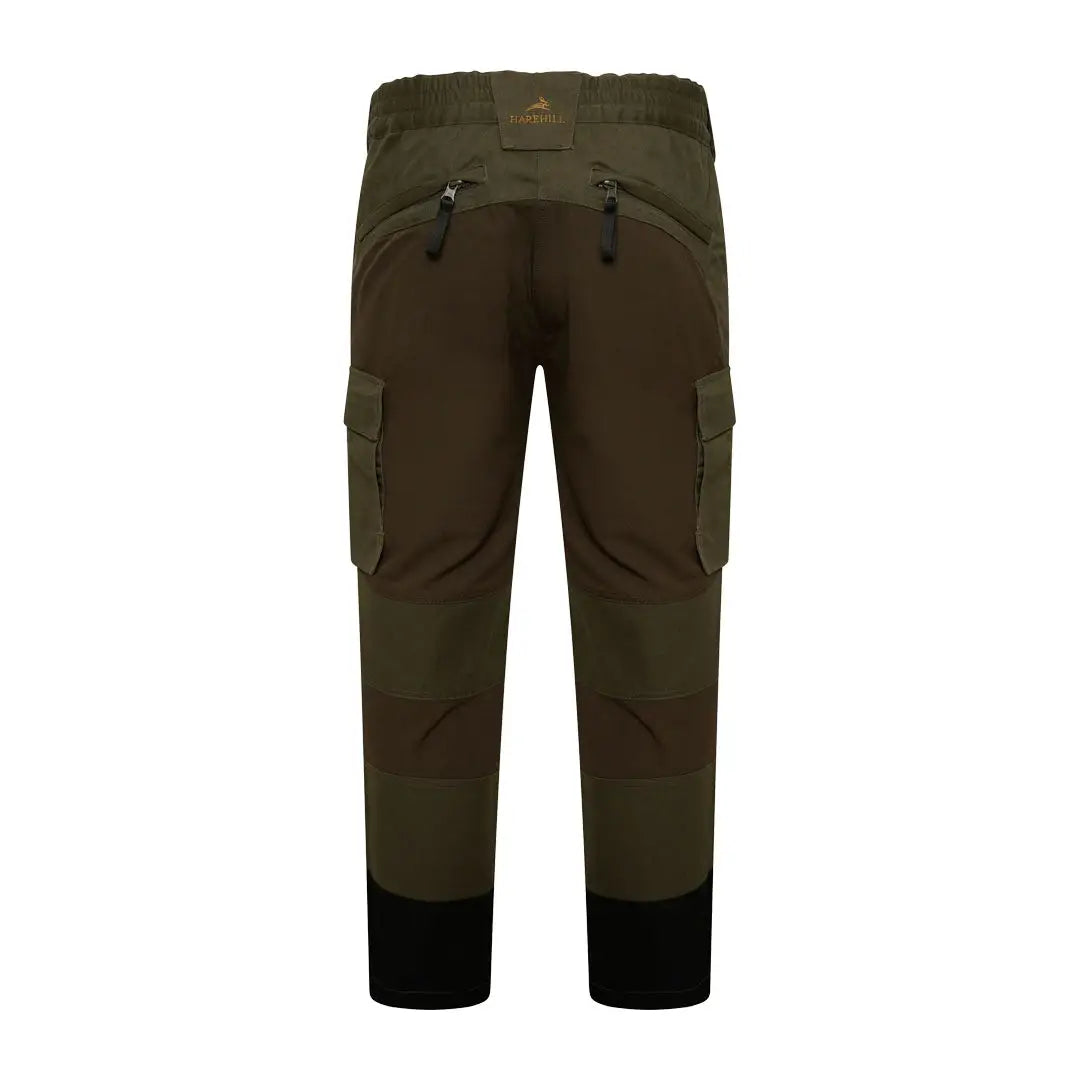 Dark green Harehill Ridgegate Cargo Trouser with pockets and black knee patches for hunting