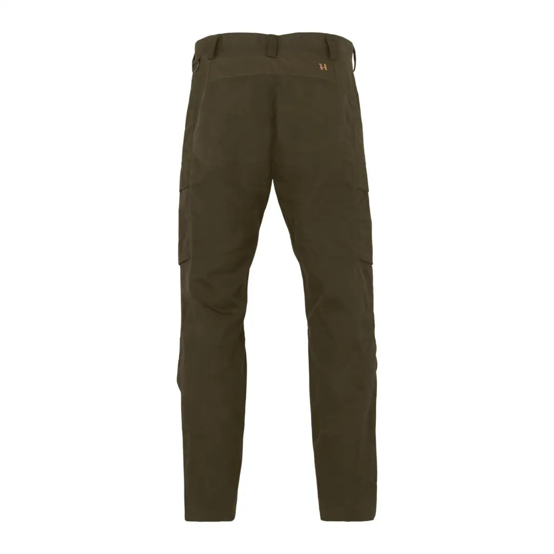 Olive green Harkila Asmund Trousers, lightweight outdoor leisure with side pockets