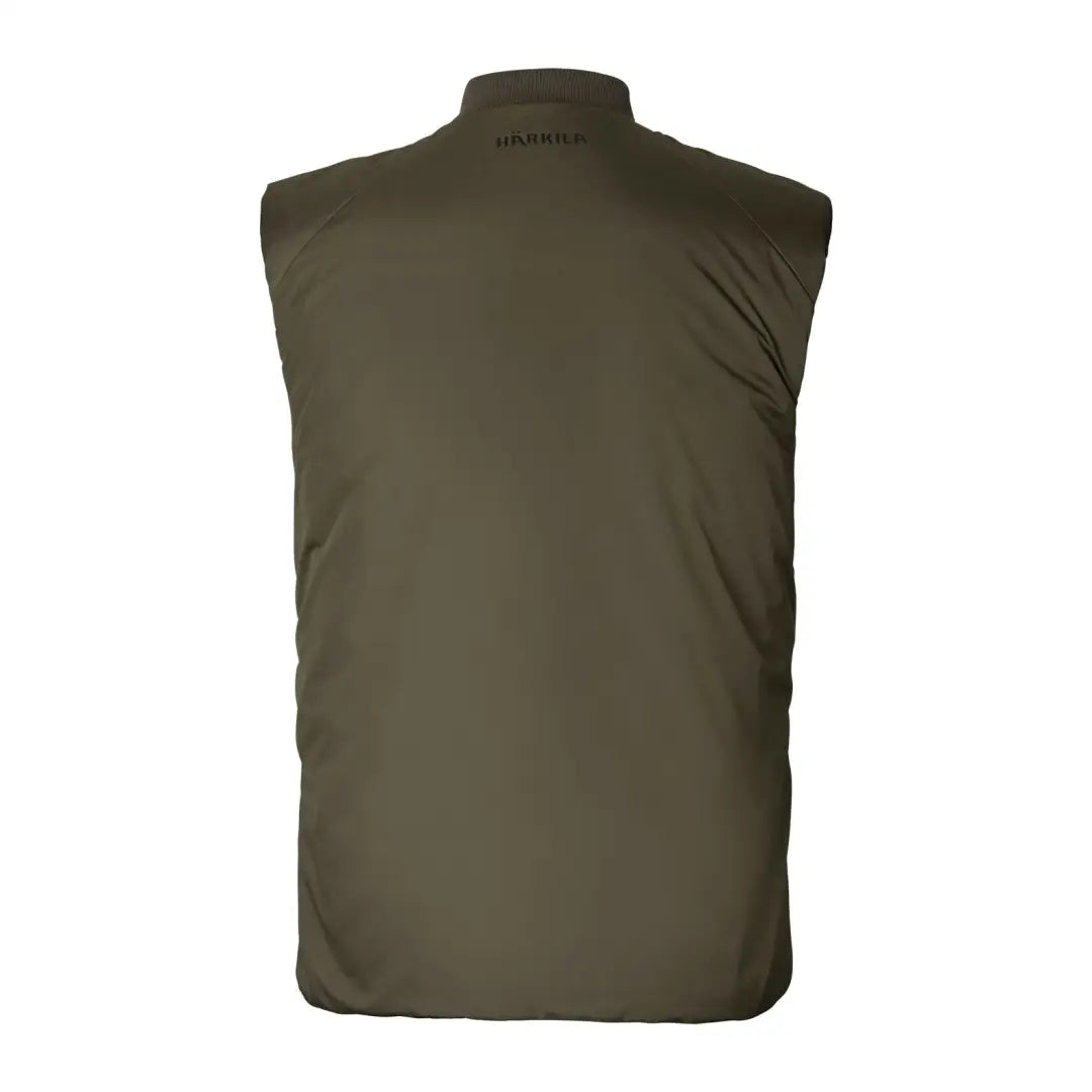 Olive green sleeveless gilet with high collar, Harkila Clim8 Base Waistcoat style