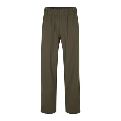 Olive green Harkila Orton Overtrousers with elastic waistband for casual comfort