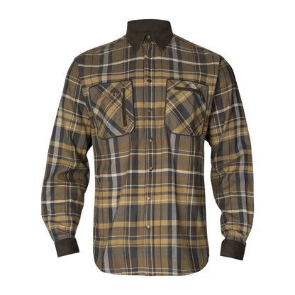 Plaid flannel Harkila Pajala Shirt with press button closure and two chest pockets