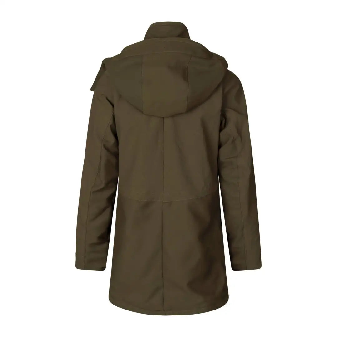 Olive green Harkila Pro Hunter GTX Ladies Jacket with high collar and long sleeves