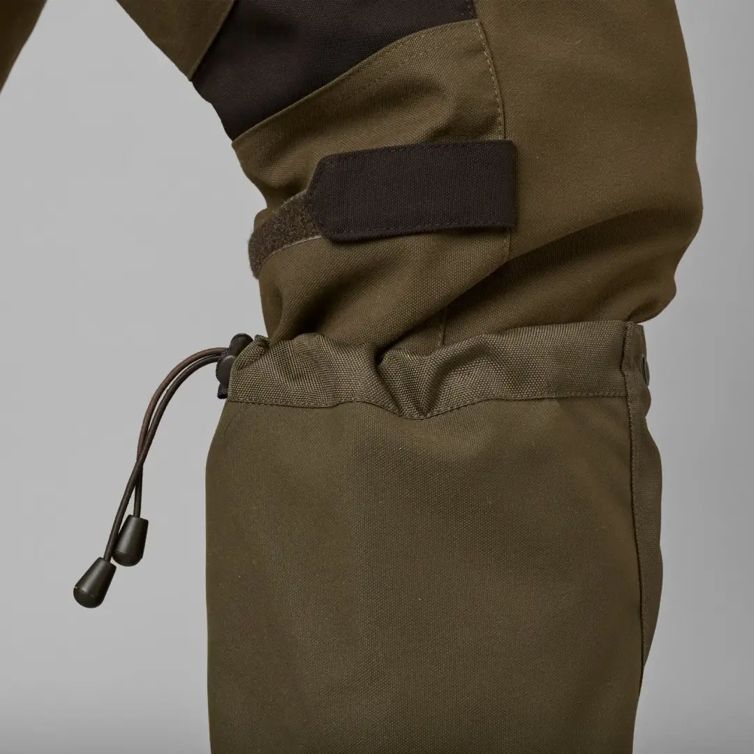 Olive green tactical pants with drawstring cuff for Harkila Pro HWS Gaiters