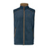 Blue fleece Harkila Sandhem vest with tan collar, perfect for country clothing and hunting