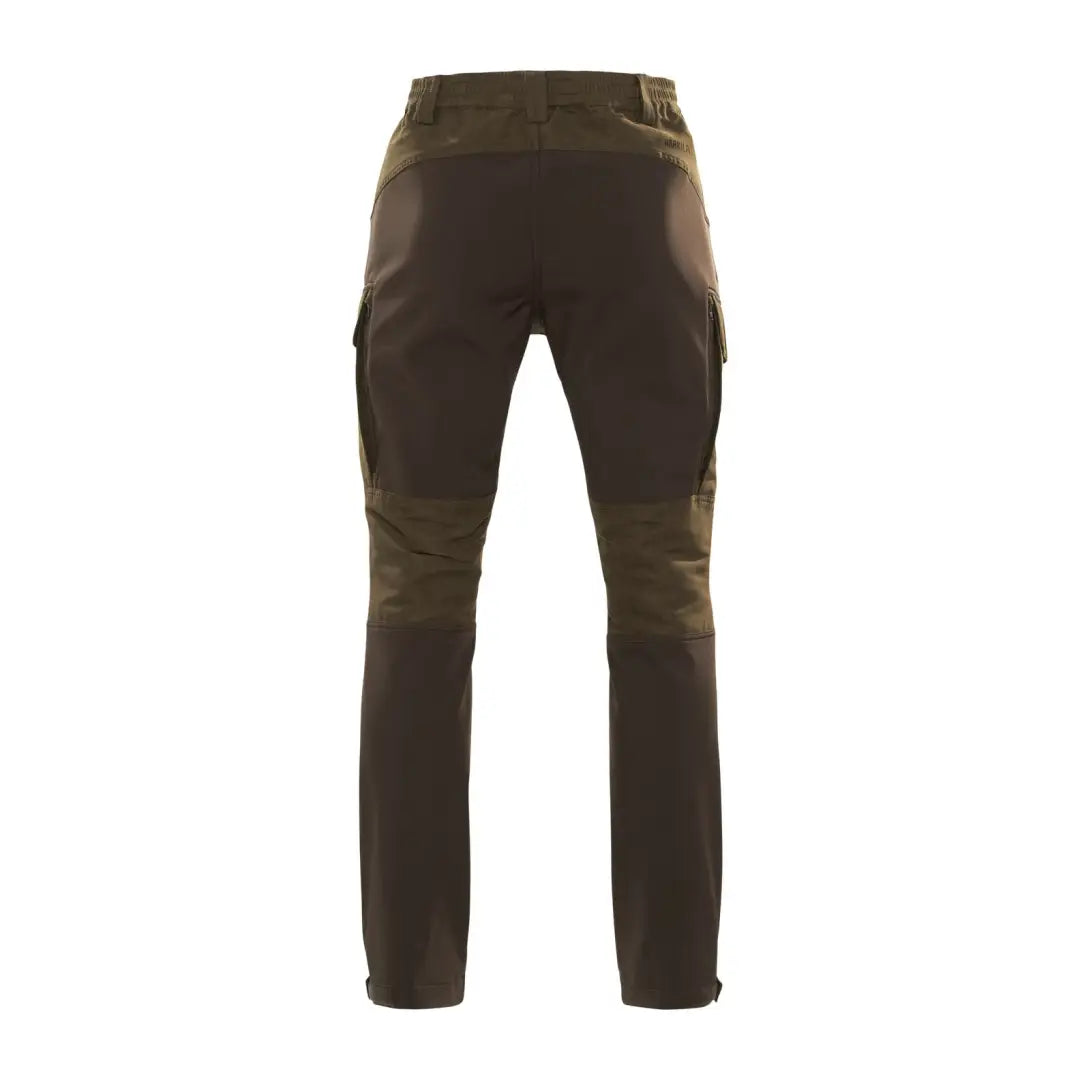 Pair of dark green Härkila Scandinavian Trousers with reinforced knees and pockets