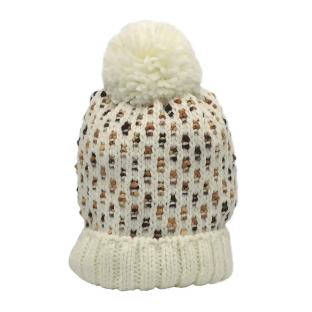 Cozy Heather Carrie Flecked Beanie Hat with a pom-pom, perfect for country clothing adventures