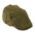 Olive green tweed flat cap with plaid pattern from Heather Kinloch British tweed collection