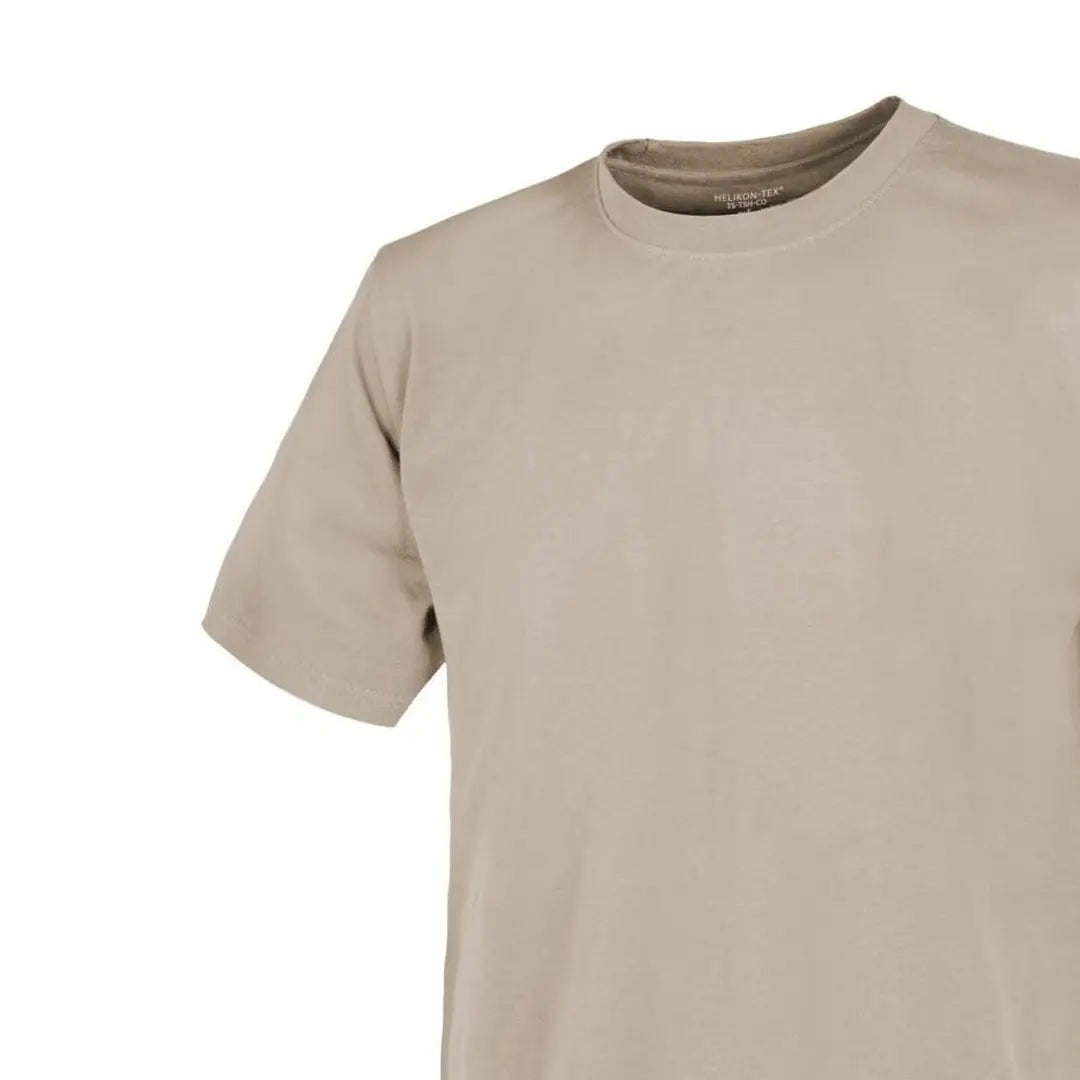 Beige short-sleeved Helikon-Tex Cotton T-Shirt perfect for country clothing and outdoors