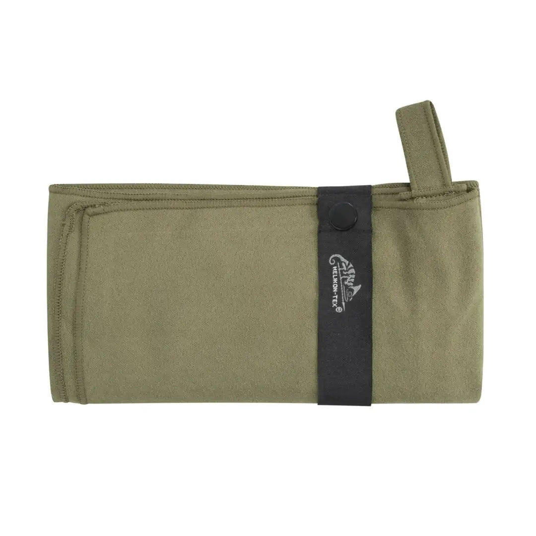 Olive green folding travel toiletry bag with a strap for outdoor field towel trips