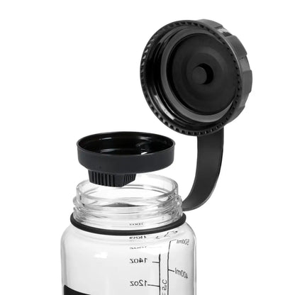 Glass jar with black screw-on lid and measuring cup for Helikon-Tex Outdoor Bottle 550ml