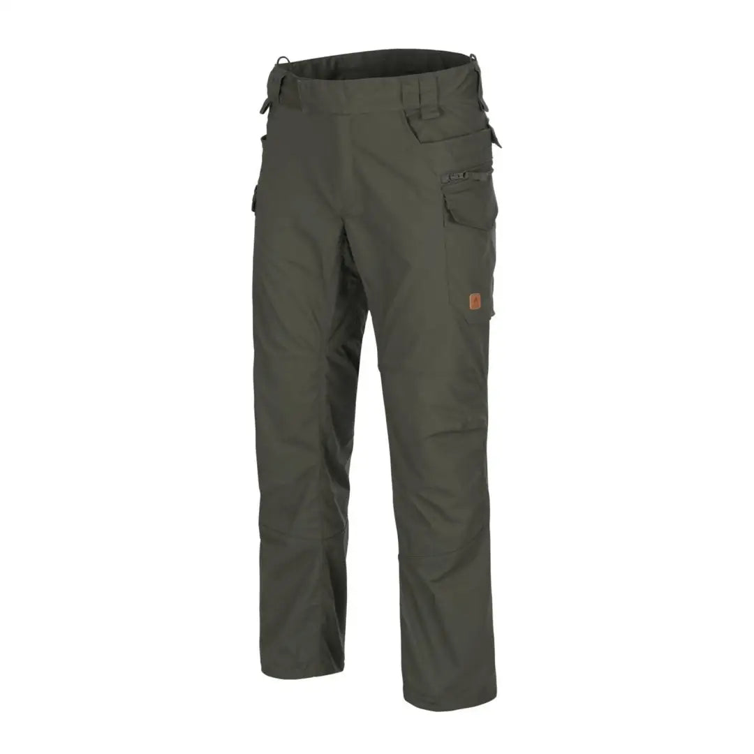 Olive green Helikon-Tex Pilgrim Pants, lightweight, highly durable with multiple pockets