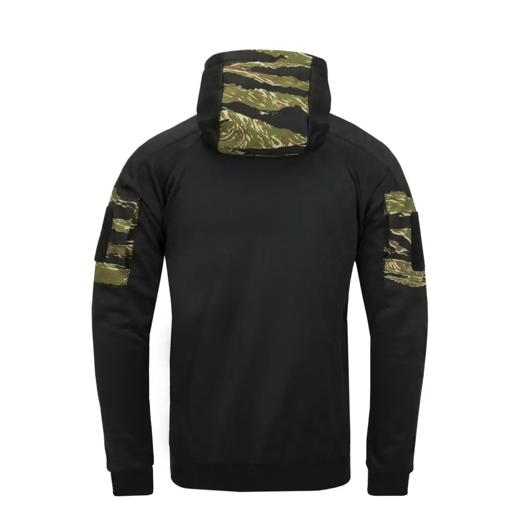 Black tactical sweatshirt with camouflage for country clothing and outdoor adventures