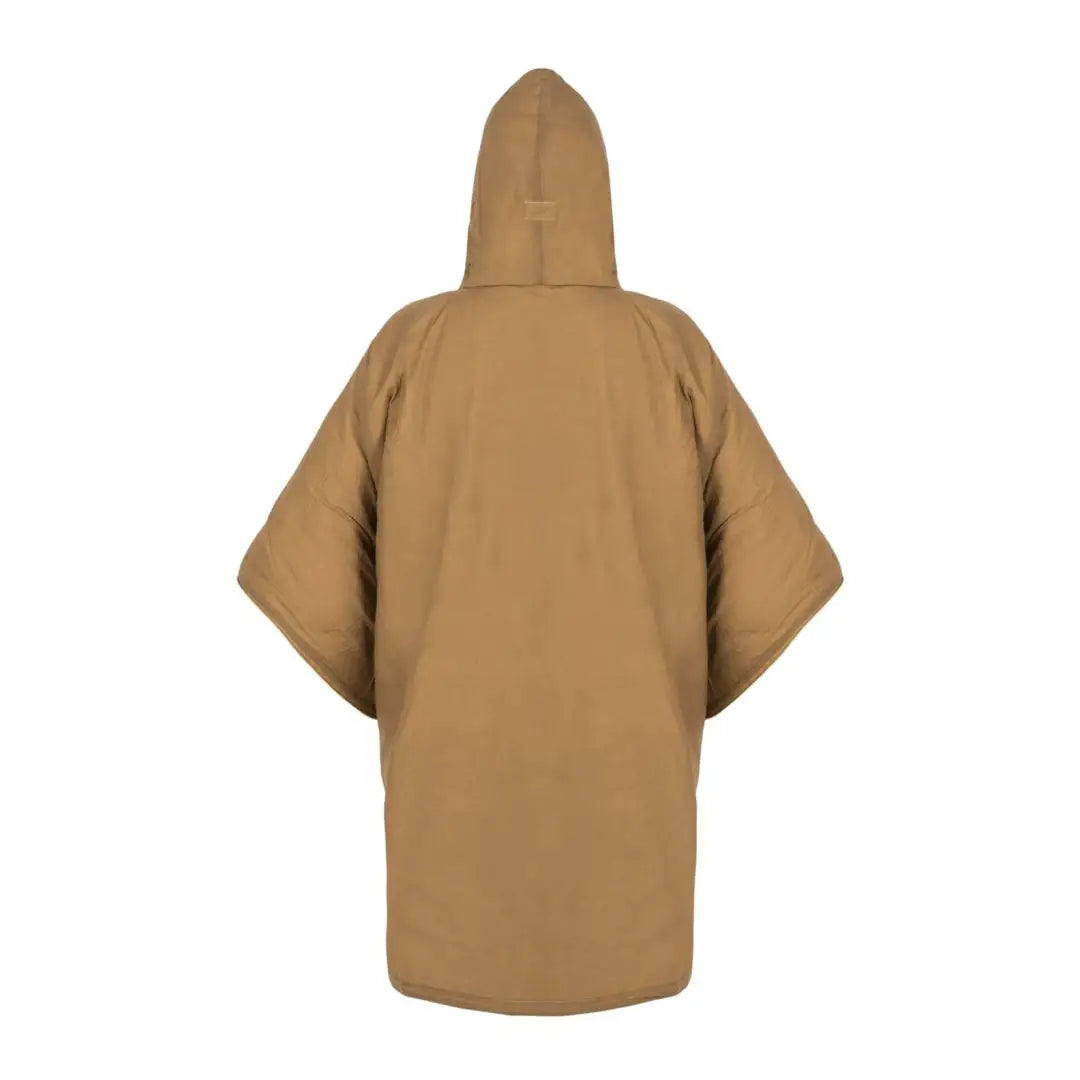 Tan Helikon-Tex Swagman Roll Poncho with wide sleeves for carrying sleeping bags