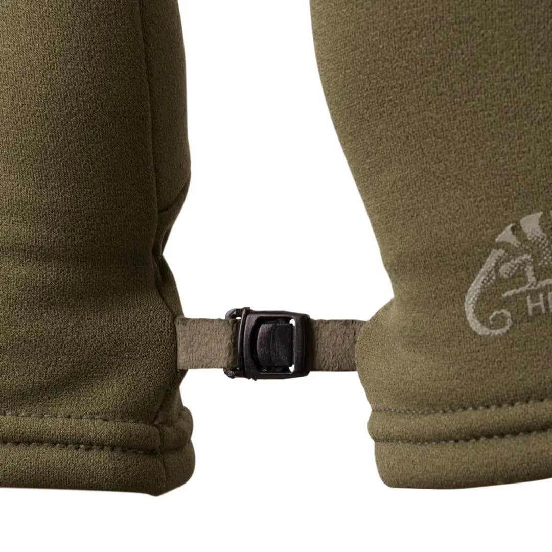 Adjustable strap with buckle on Helikon-Tex Trekker Outback Gloves in olive green fabric