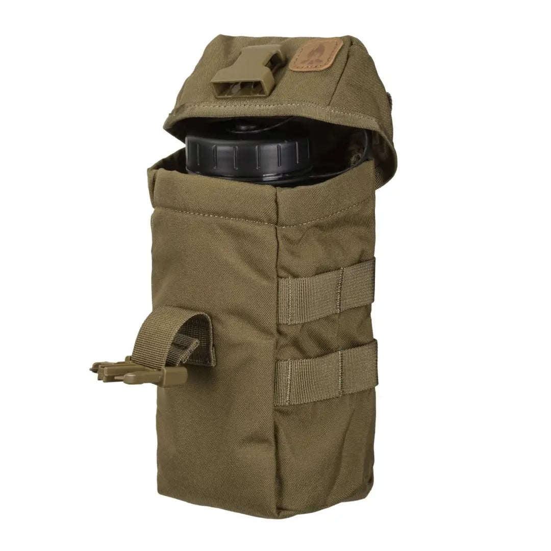 Olive green Helikon-Tex water canteen pouch for tactical gear and outdoor adventures