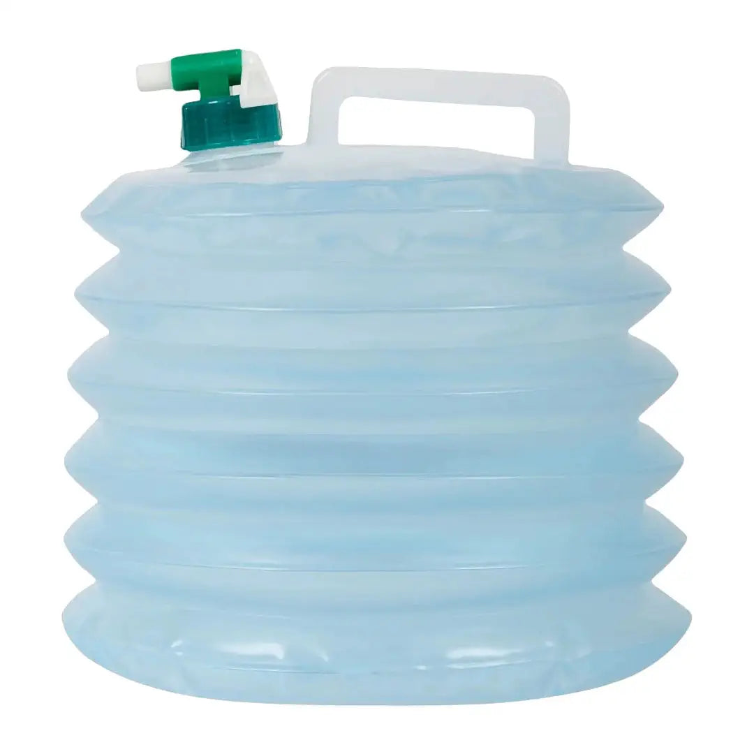 Collapsible Highlander Accordion Water Carrier 10L with green spout for easy transport