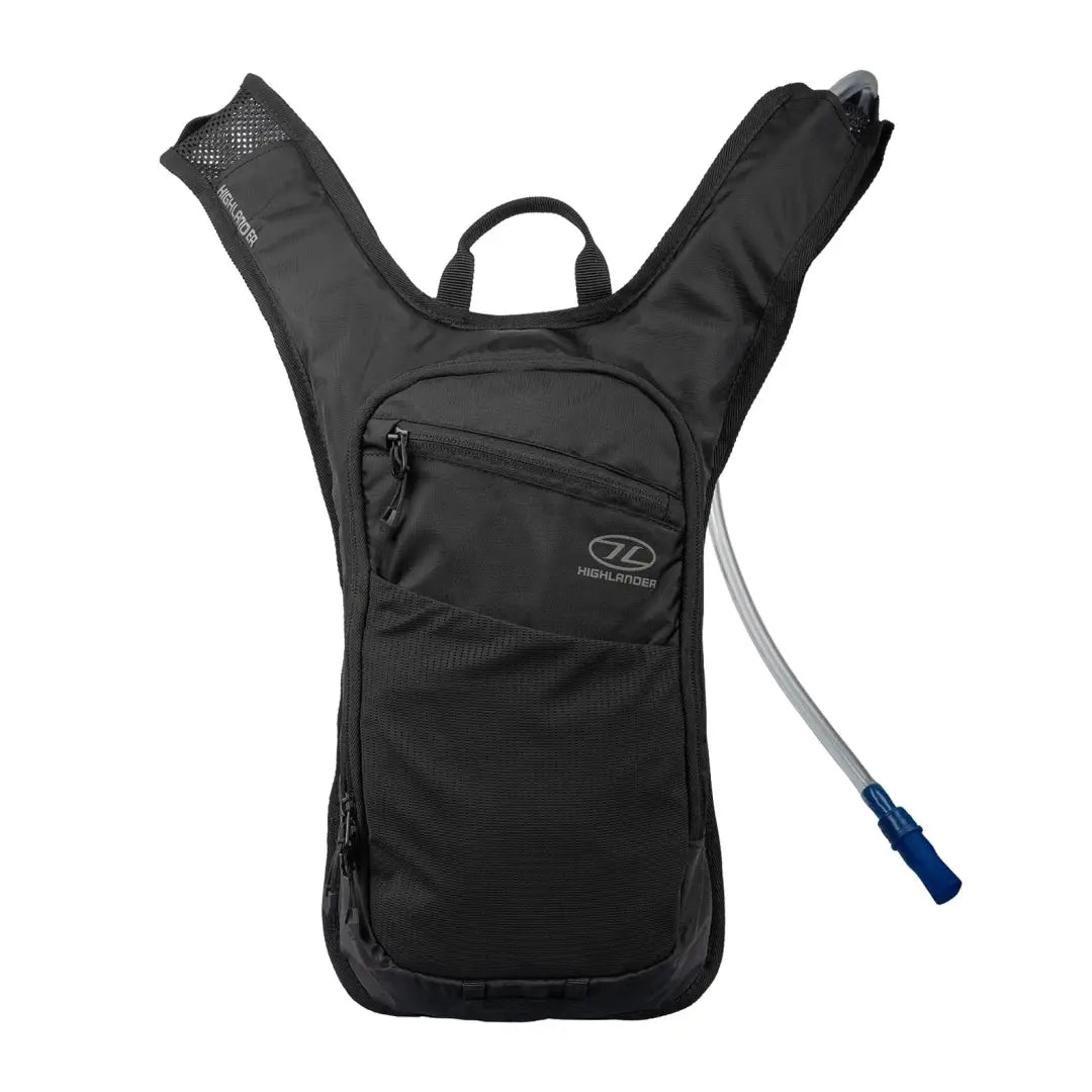 Black Highlander Bolt-Lite hydration pack with water tube and litre hydration bladder