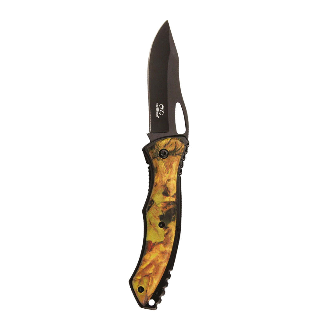 Folding Highlander Eagle Knife with a cool camouflage handle for outdoor adventures