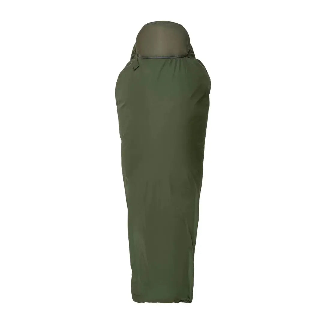 Military-style green Highlander Hawk Bivvy Bag with integrated hood for outdoor adventures