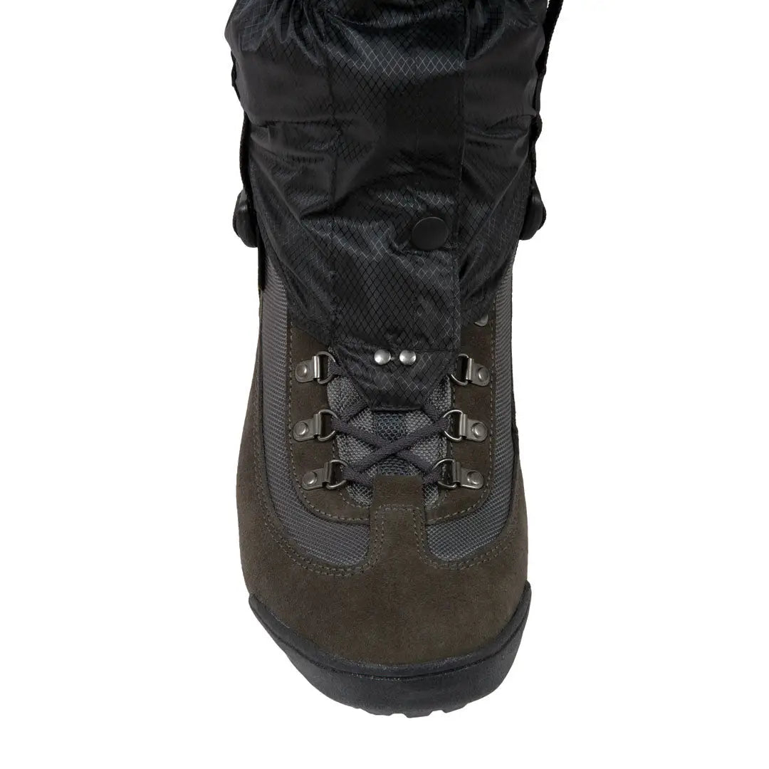 Hiking boot with laces and waterproof gaiter from Highlander for outdoors adventures