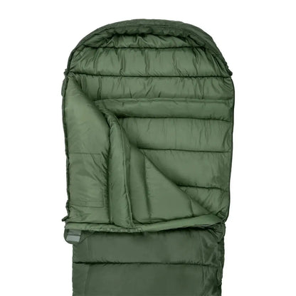 Green quilted Highlander Phoenix Ember 250 sleeping bag, perfect for country clothing and hunting