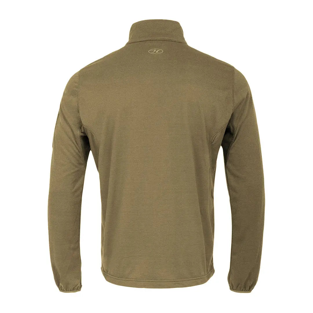 Olive green long-sleeved Highlander Tactical Hirta Fleece offers unparalleled comfort