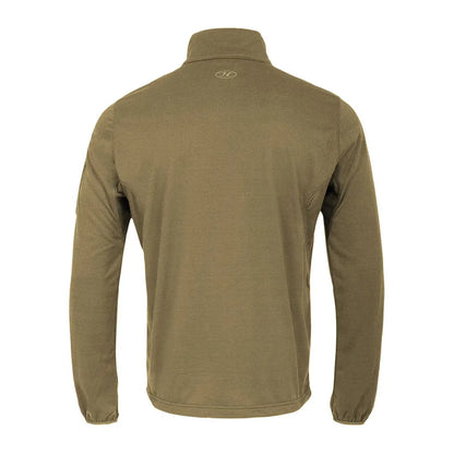 Olive green long-sleeved Highlander Tactical Hirta Fleece offers unparalleled comfort