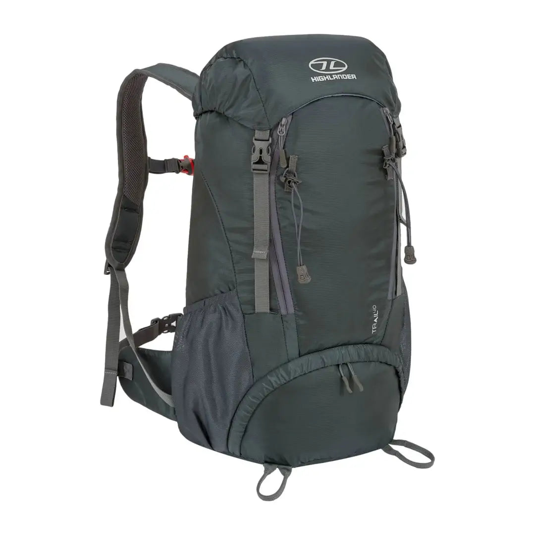 Spacious Dark Green Highlander Trail Backpack 40L, ready for all your hiking adventures