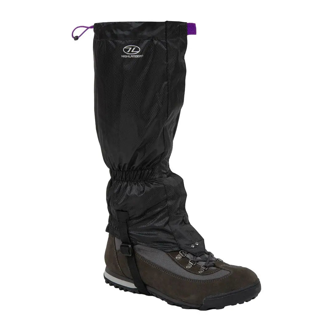 Hiking boot with Highlander Womens Glenshee Gaiters for outdoors adventures and country clothing