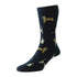 Navy blue cotton rich socks featuring fun dog breed patterns by HJ Hall