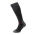 Long black sock with gray heel and toe, perfect for a wider comfort fit in HJ Hall ProTrek