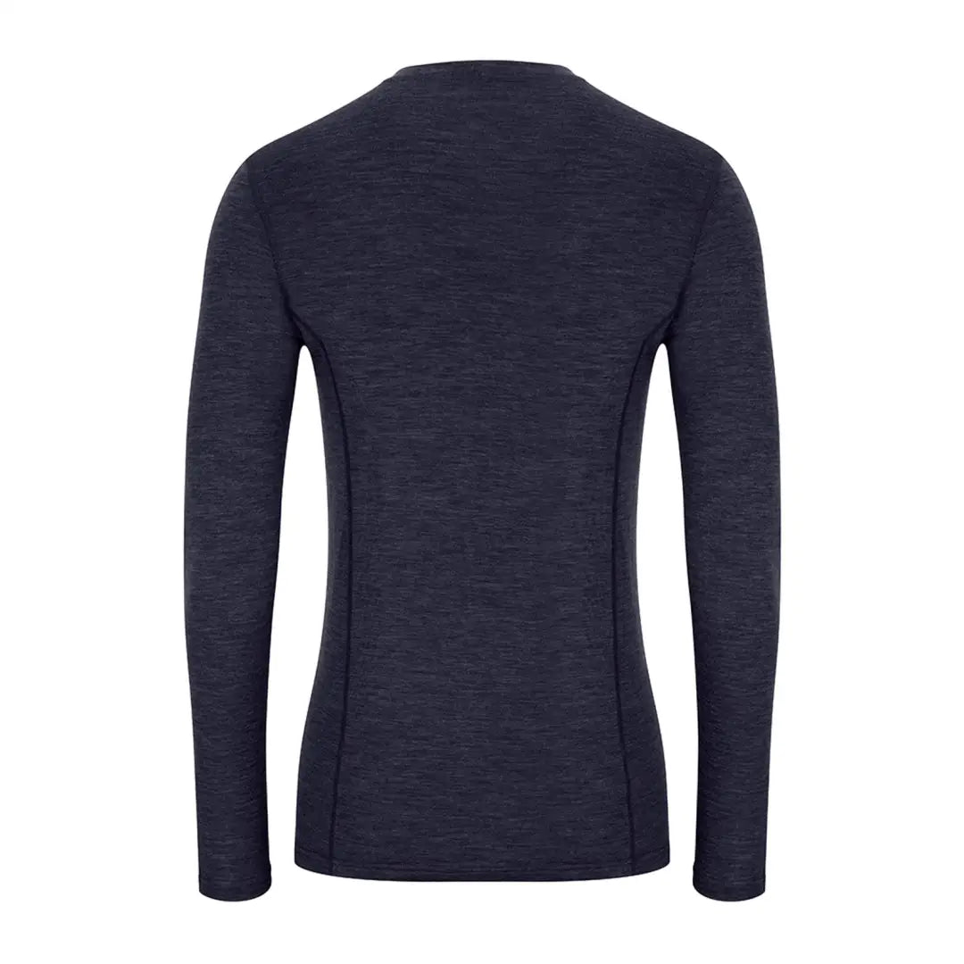 Navy blue crew neck shirt as a cozy base layer in Merino wool from Hoggs of Fife