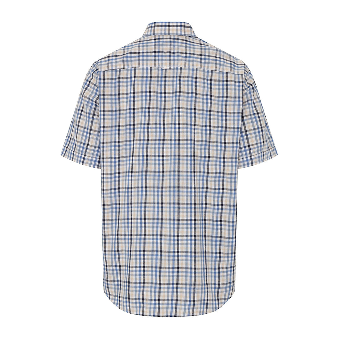 Plaid short-sleeved shirt in two tone gingham from Hoggs Of Fife Aberdour collection