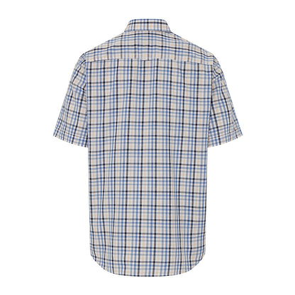 Plaid short-sleeved shirt in two tone gingham from Hoggs Of Fife Aberdour collection