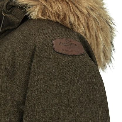 Winter coat with fur-trimmed hood and leather patch from Hoggs of Fife Argyll II Waterproof