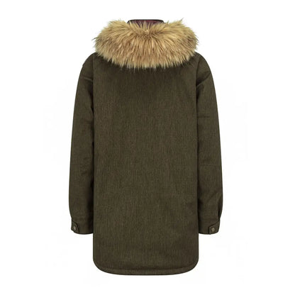 Dark green Hoggs of Fife Argyll II Jacket with a fur hood, the perfect blend of style and tech