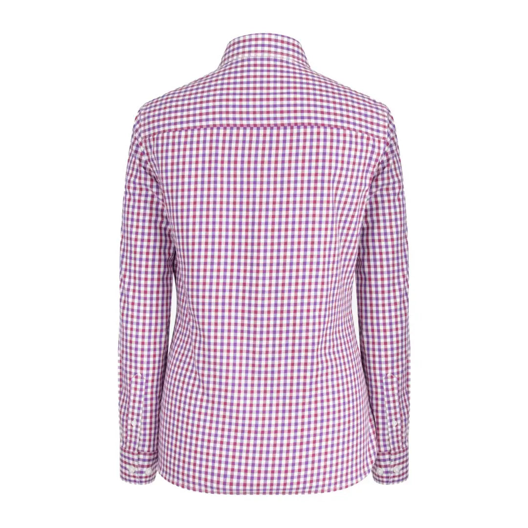 Long-sleeved Fife Becky II Ladies Cotton Shirt in red and white gingham check pattern