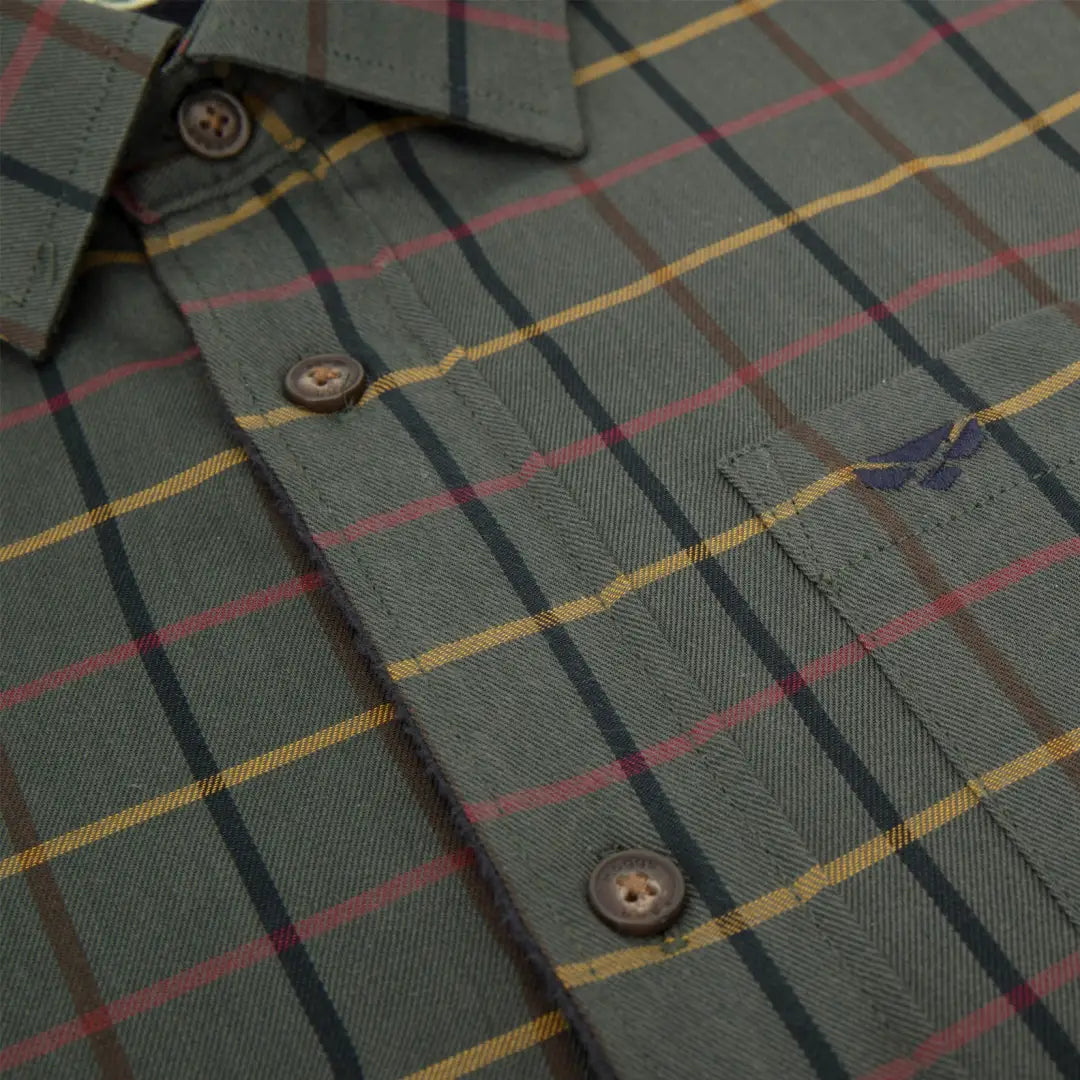 Plaid button-up shirt with microfleece lining, perfect for cozy vibes in Fife Beech