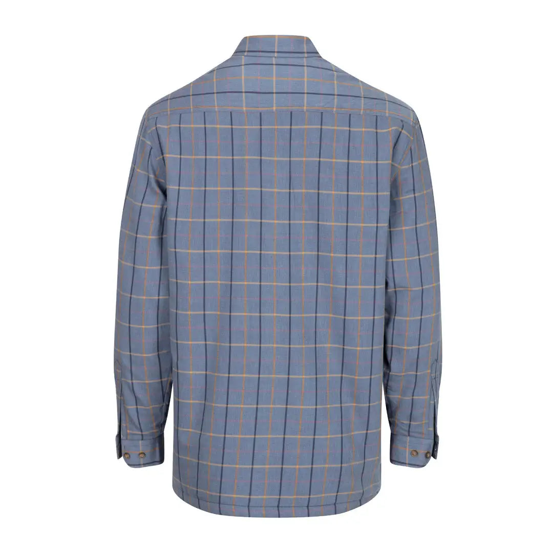 Gray plaid long sleeve shirt with microfleece lining for cozy style and warmth