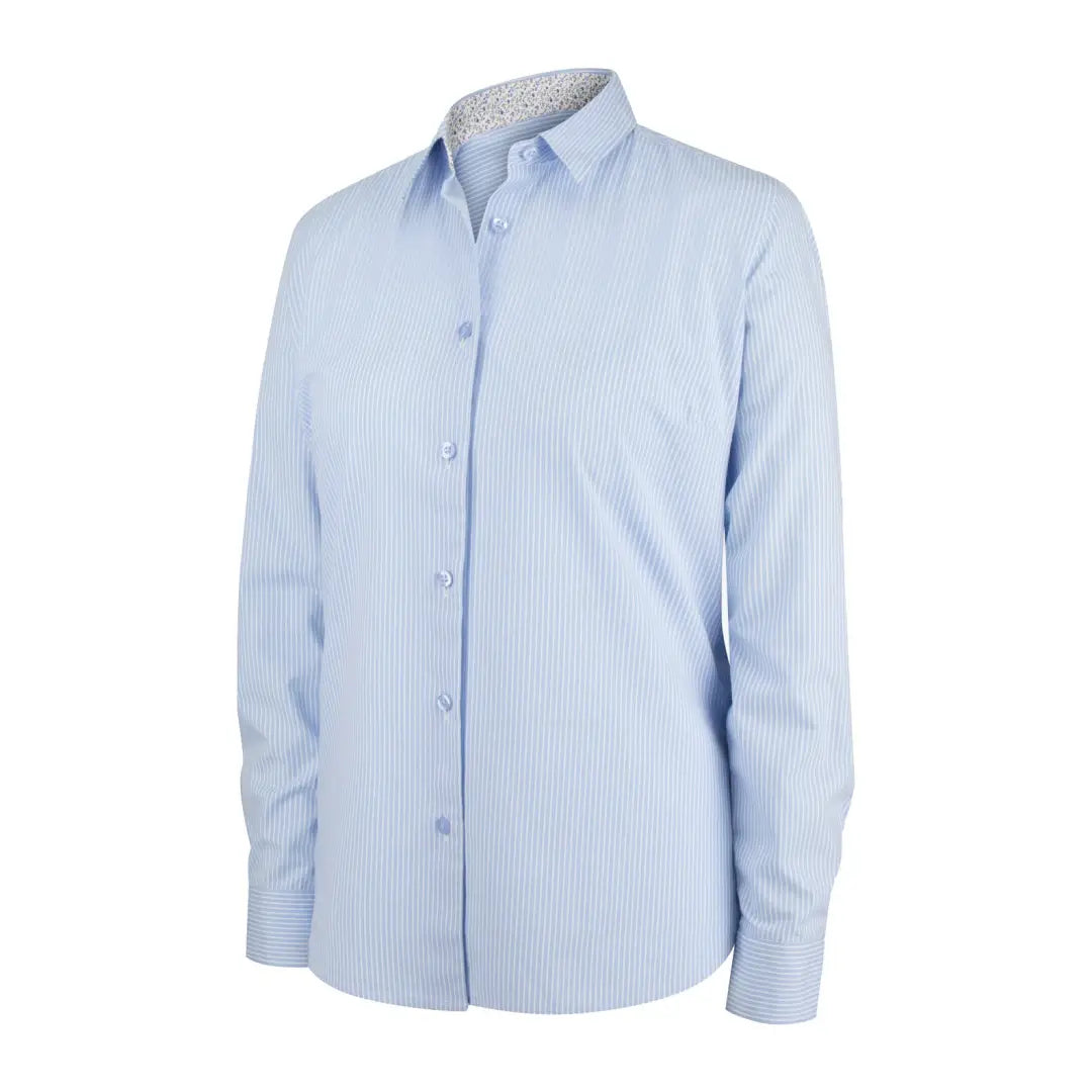 Light blue Bonnie II Ladies Cotton Shirt by Hoggs Of Fife with subtle pattern