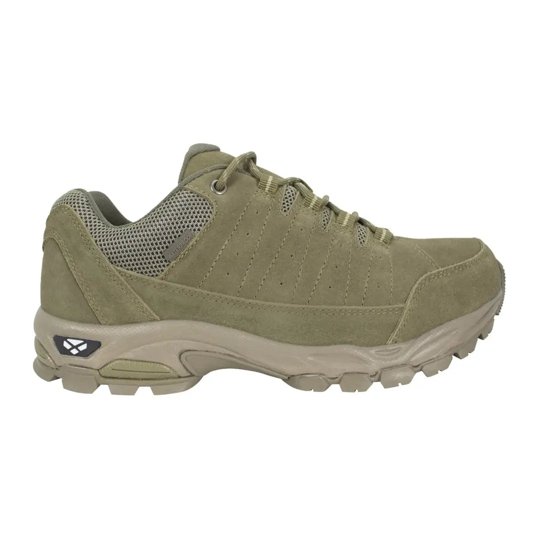 Olive green Hoggs of Fife Cairn Pro Hiking Shoes with rugged sole and wicking membrane