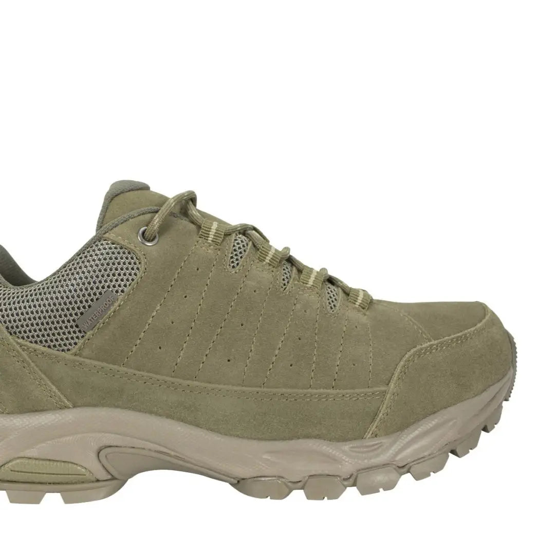 Olive green Hoggs of Fife Cairn Pro hiking shoes with rugged sole for trail running